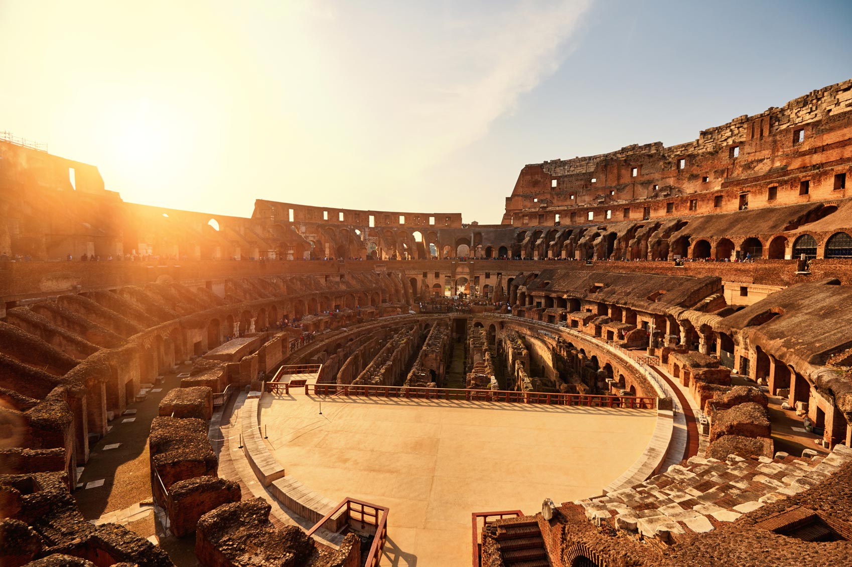 An old coliseum with a round area, perfect for family travels with kids.