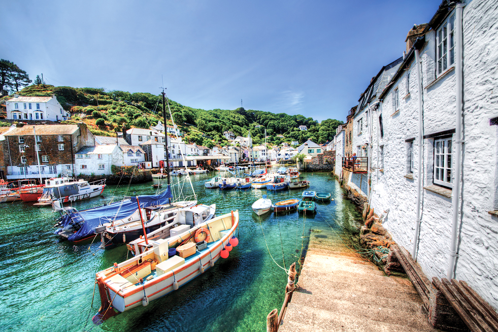 A Cornish harbour on a sunny day