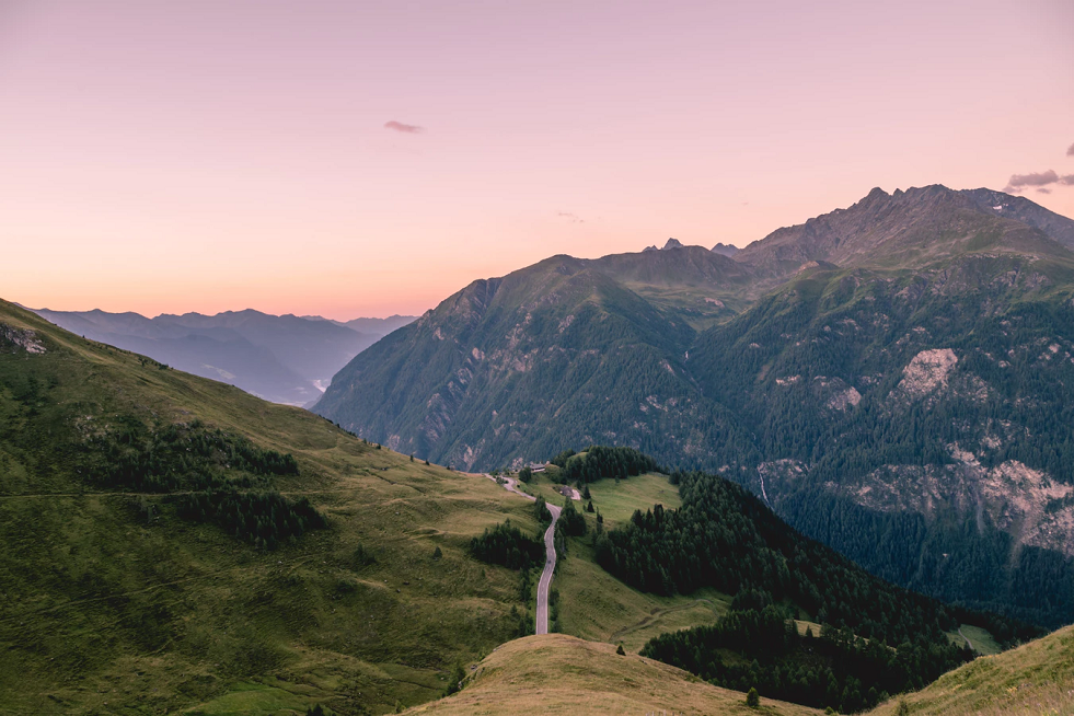 Enjoy breathtaking sunset views in the Swiss Alps.