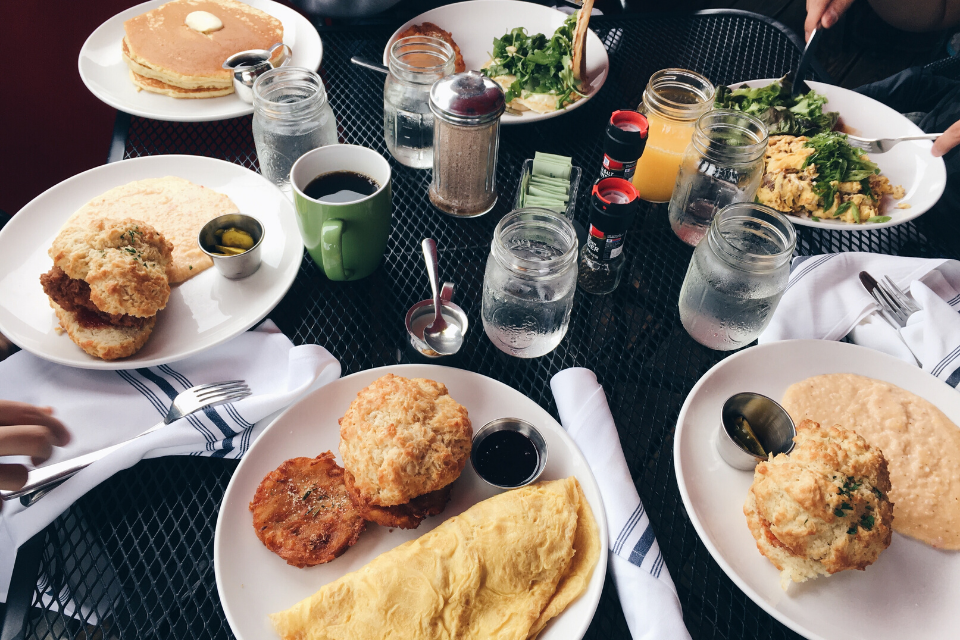 omlettes on a table