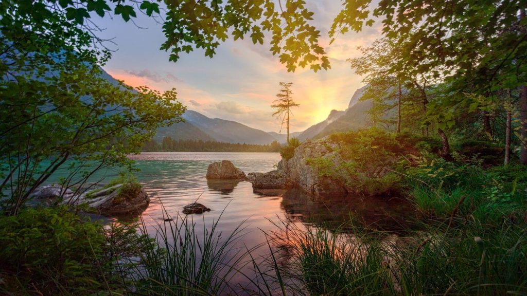sunset over lake Germany