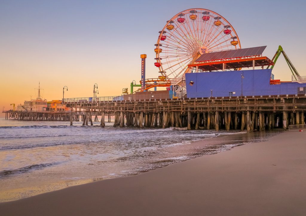 Are you planning a trip to California? Don't miss out on visiting the iconic pier with a stunning ferris wheel in the background.