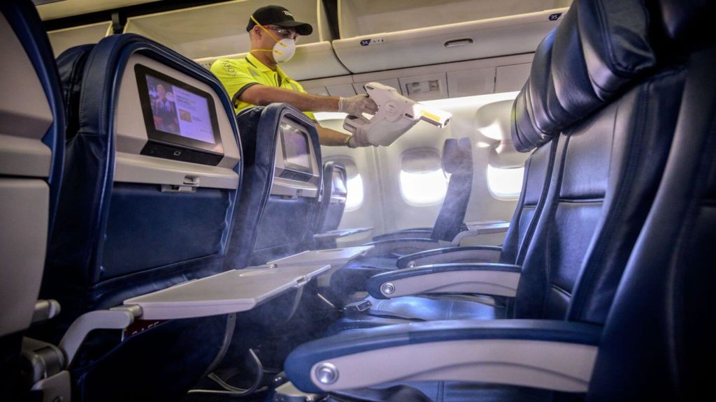 Delta airplane fogging process how airlines clean the planes