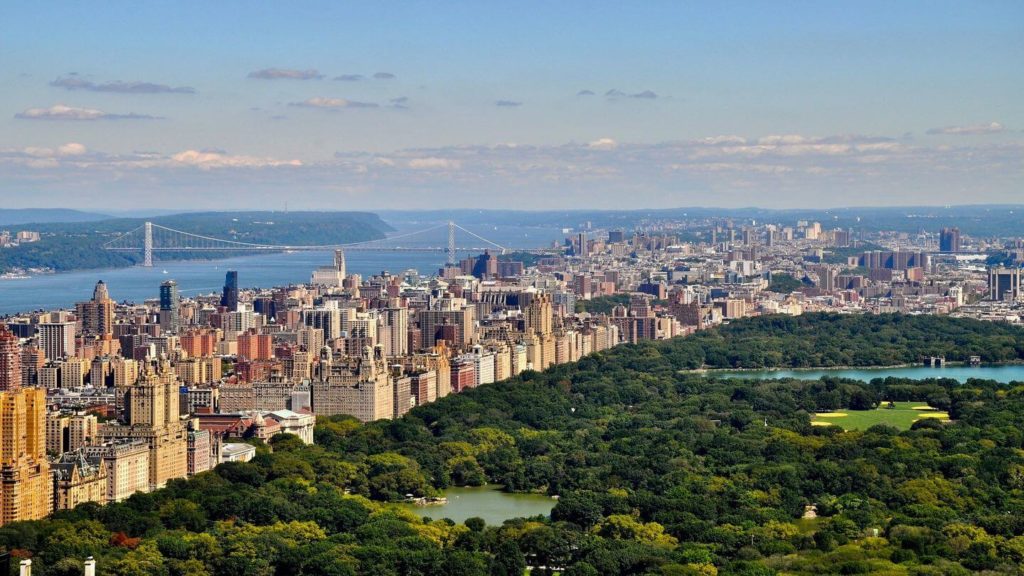 central park brooklyn bridge manhattan skyline New York City 