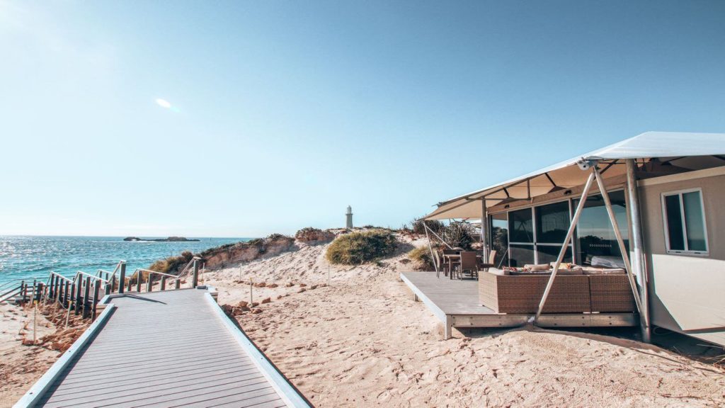 Discovery Rottnest Island eco tent on beach 