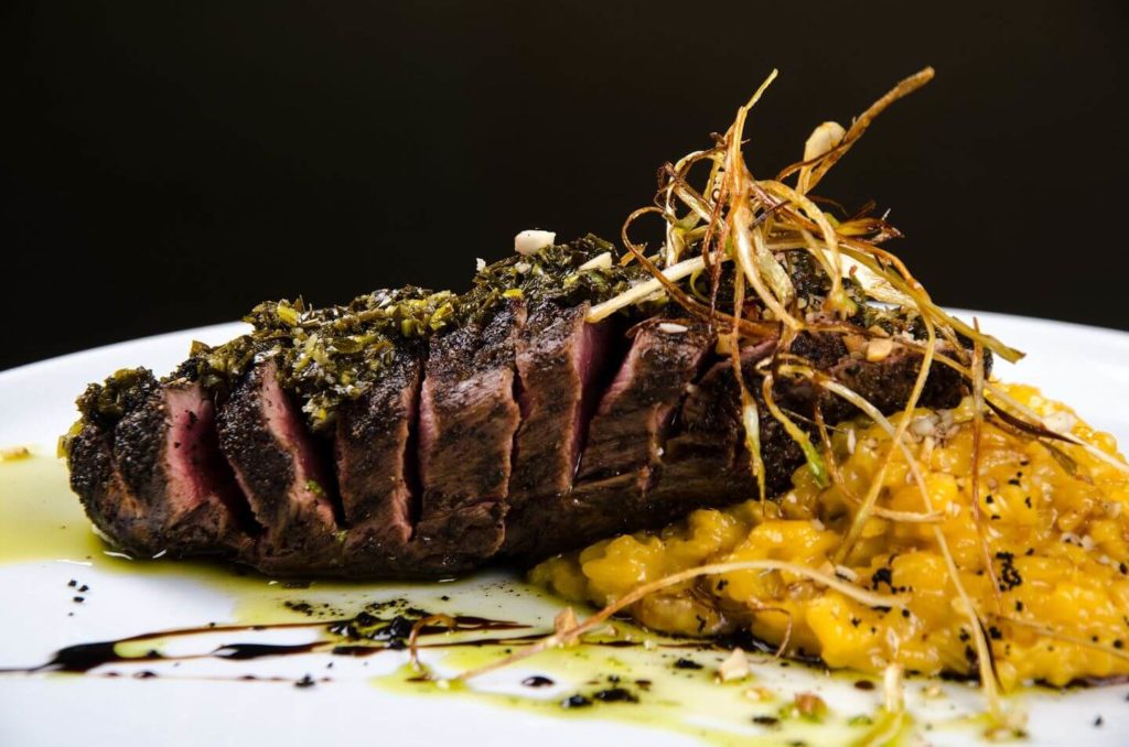 gourmet grilled steak dish