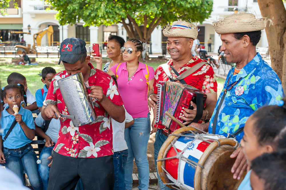 Street musicians in beautiful Santo Domingo, Dominican Republic.  