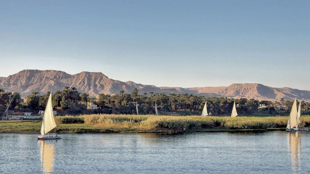 sail boats on the Nile River Egypt