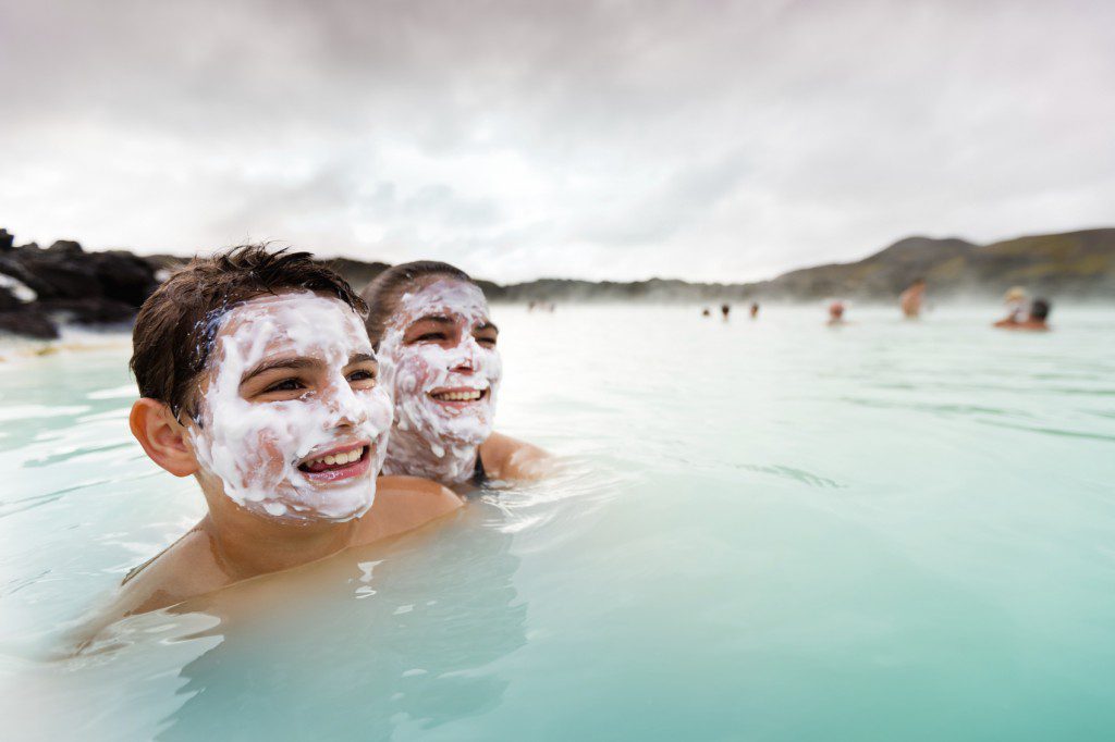 mother and child Blue Lagoon Iceland