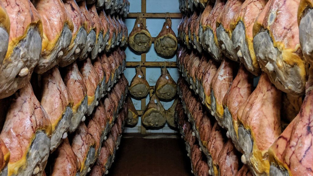 Parm hams in Parma