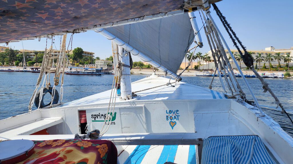 traditional Felucca sail boat Nile river