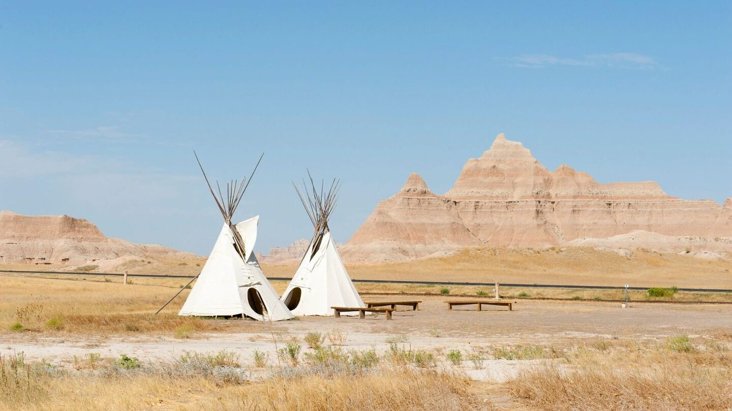 Indigenous teepees in the Dakotas