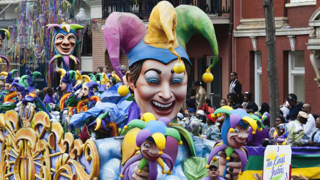 You can't miss the huge floats and parades at Mardi Gras in New Orleans