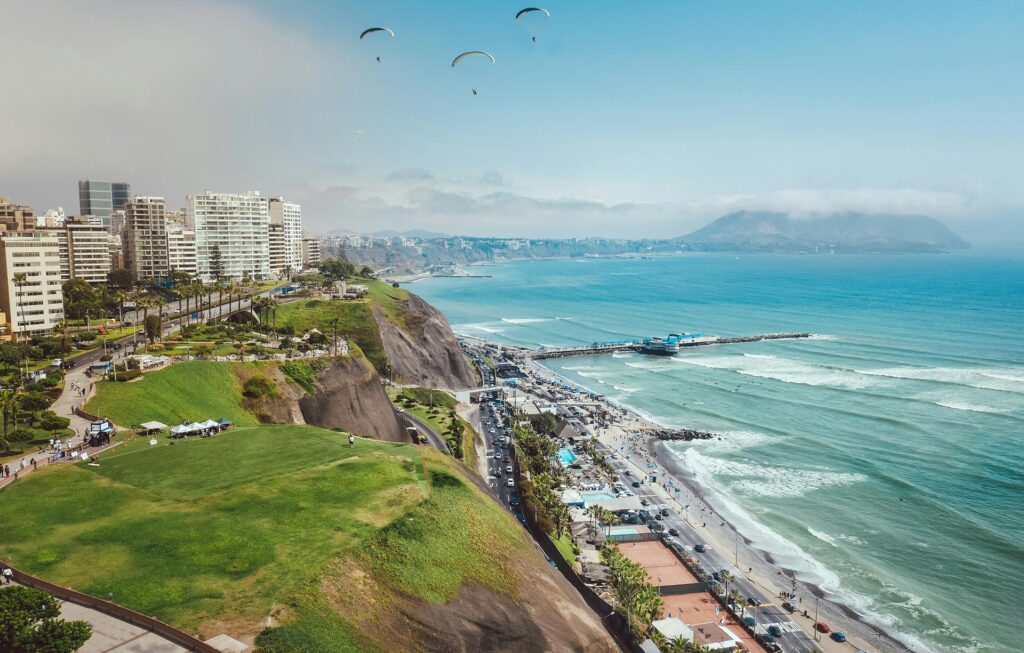 Lima, the capital of Peru has a crazy cliff close to the ocean