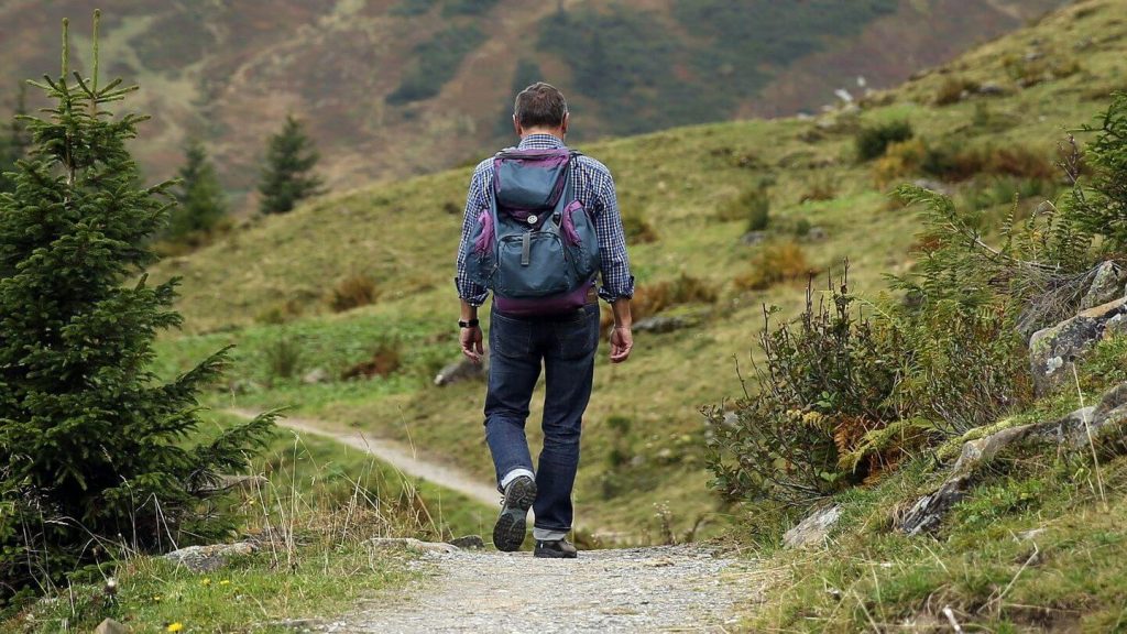  man walking nature trail