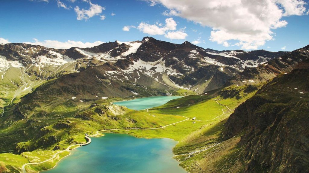 blue lakes and mountains ceresole italy