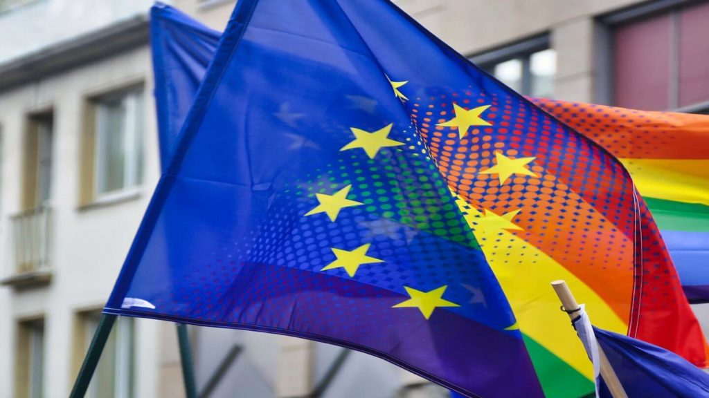 European Union and gay pride flag
