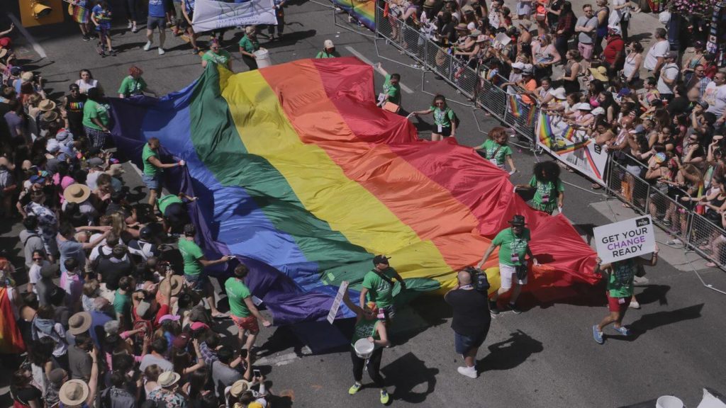 rainbow flag pride parade canada