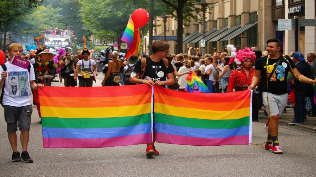 rainbow flags pride parade germany
