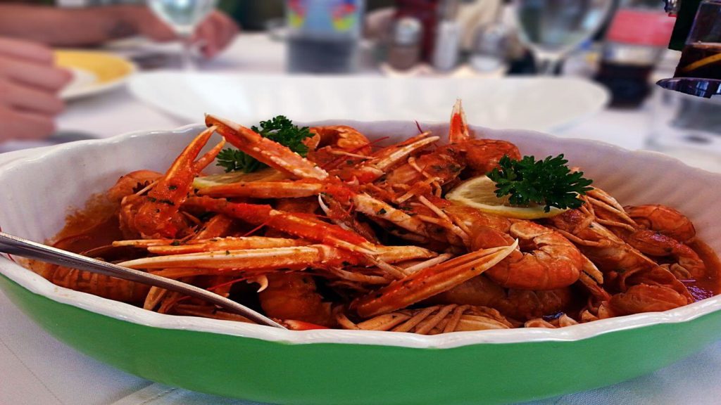 shrimps na buzara Croatian food