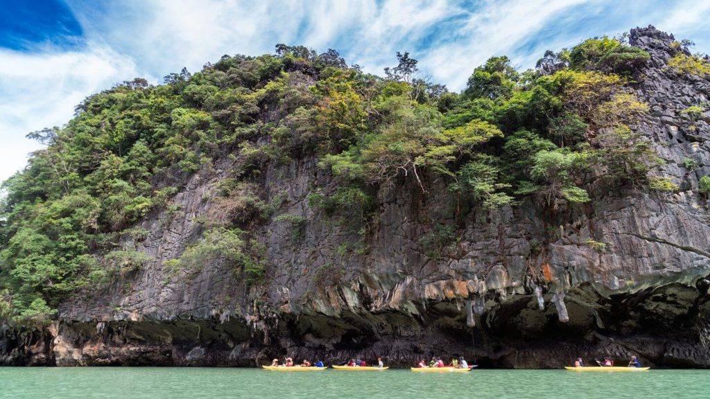 group of kayakers thailand